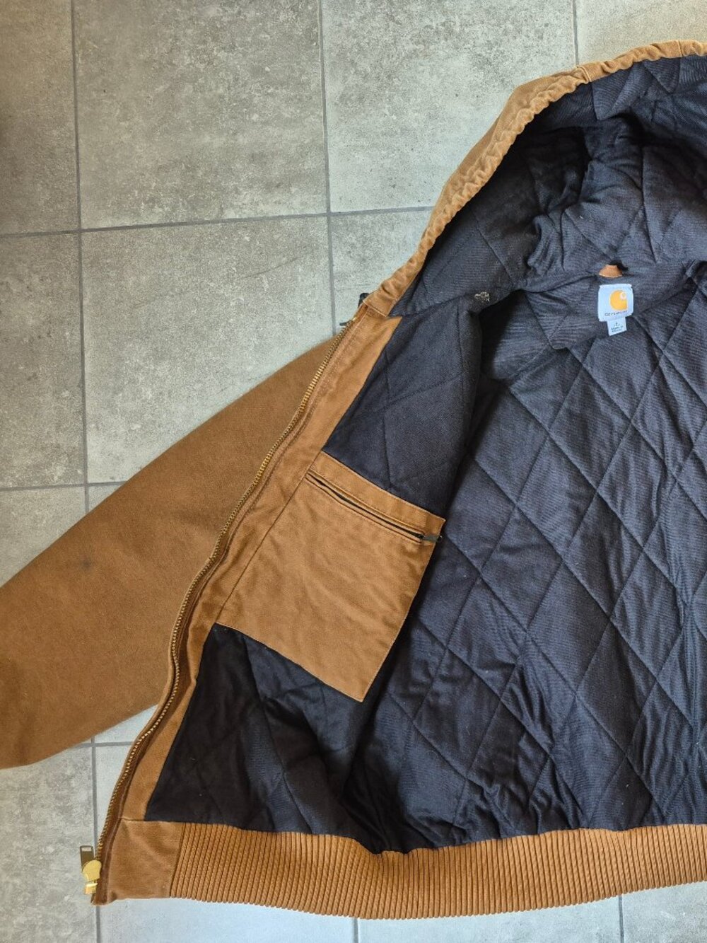 Men's Carhartt J130 Sandstone Cotton Duck Active Jacket Large Tall - Picture 6 of 14